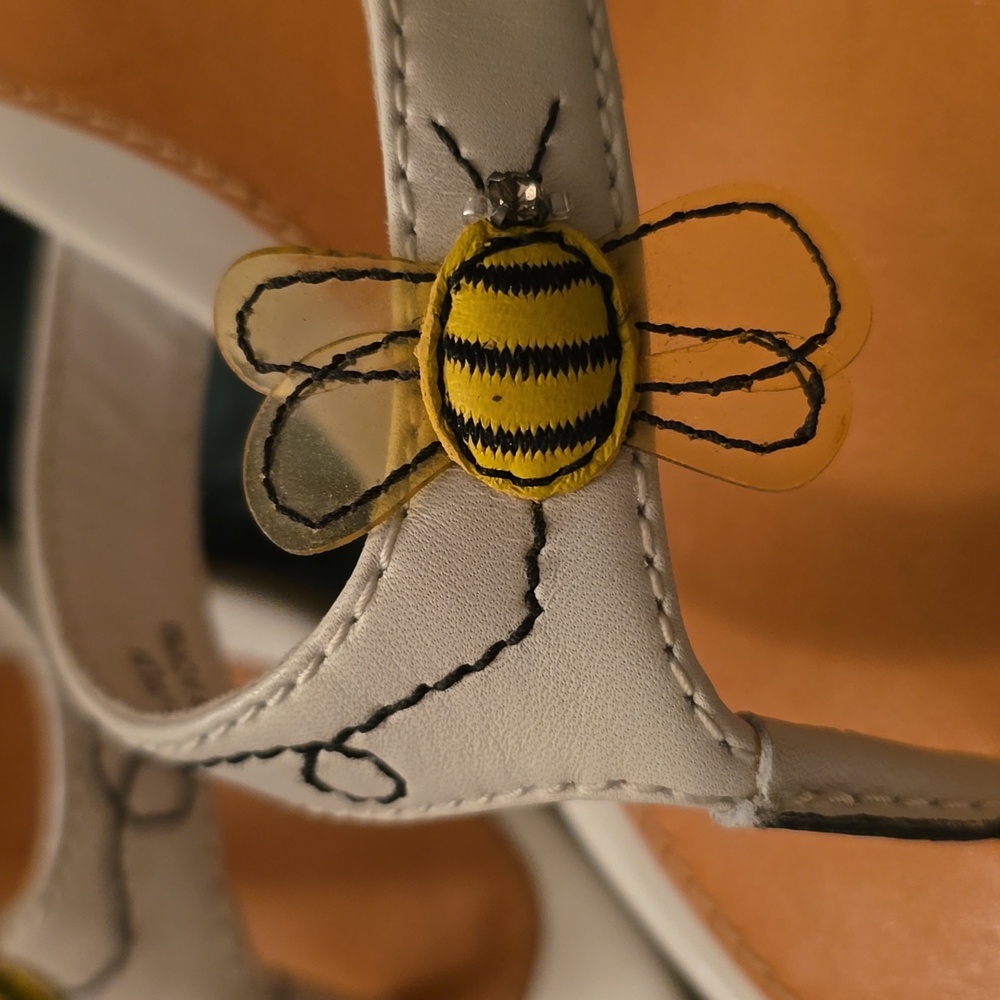 Coach Yellow and Orange Embroidered Wedges - Picture 7 of 7